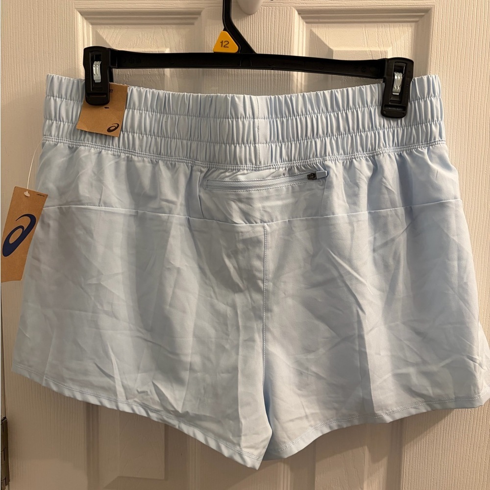 Asics Women's Light Blue Athletic Running Workout Essentials Shorts Size XL NWT - Picture 6 of 8